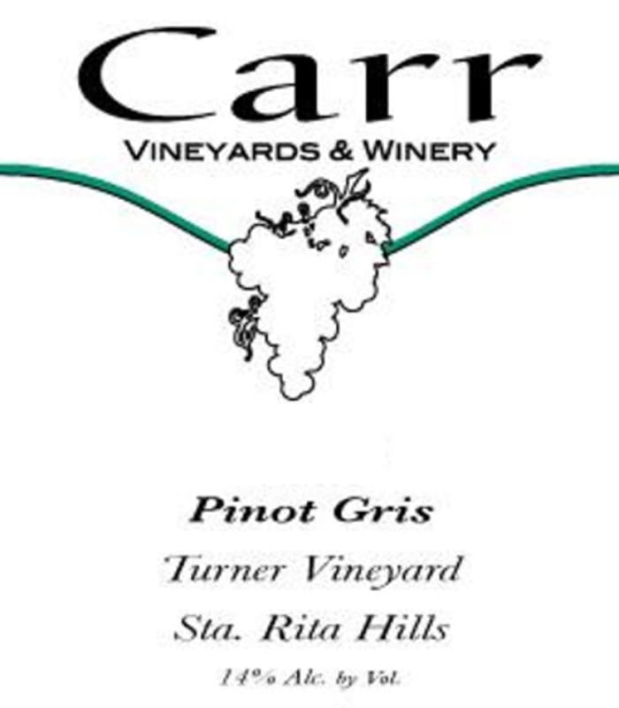 Carr Vineyards & Winery Turner Vineyard Pinot Gris 2015 Front Label