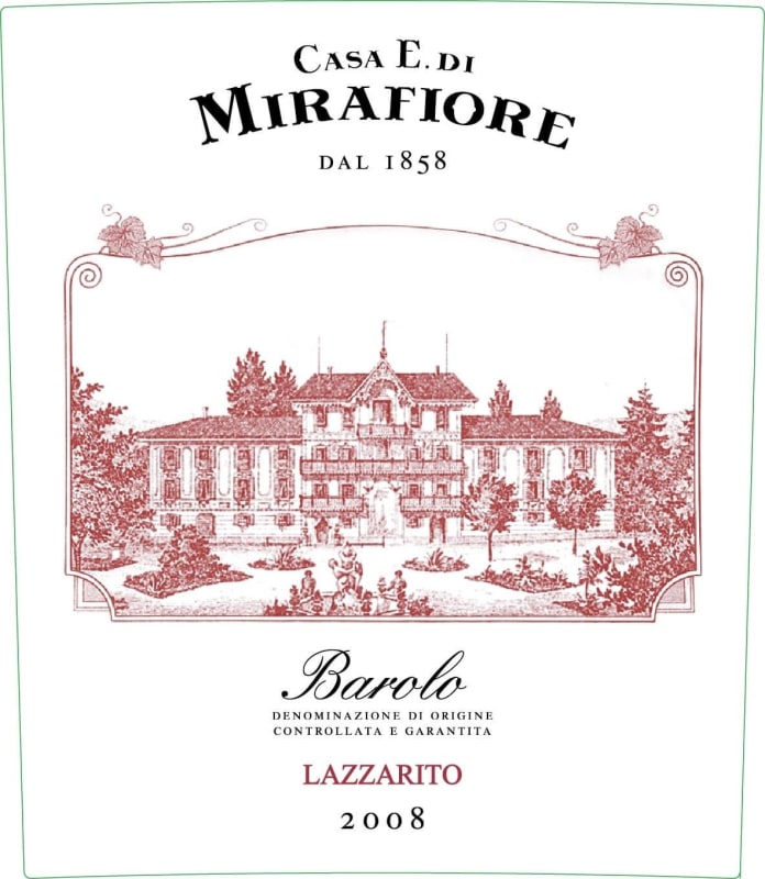 Mirafiore Barolo Lazzarito 2008 Front Label