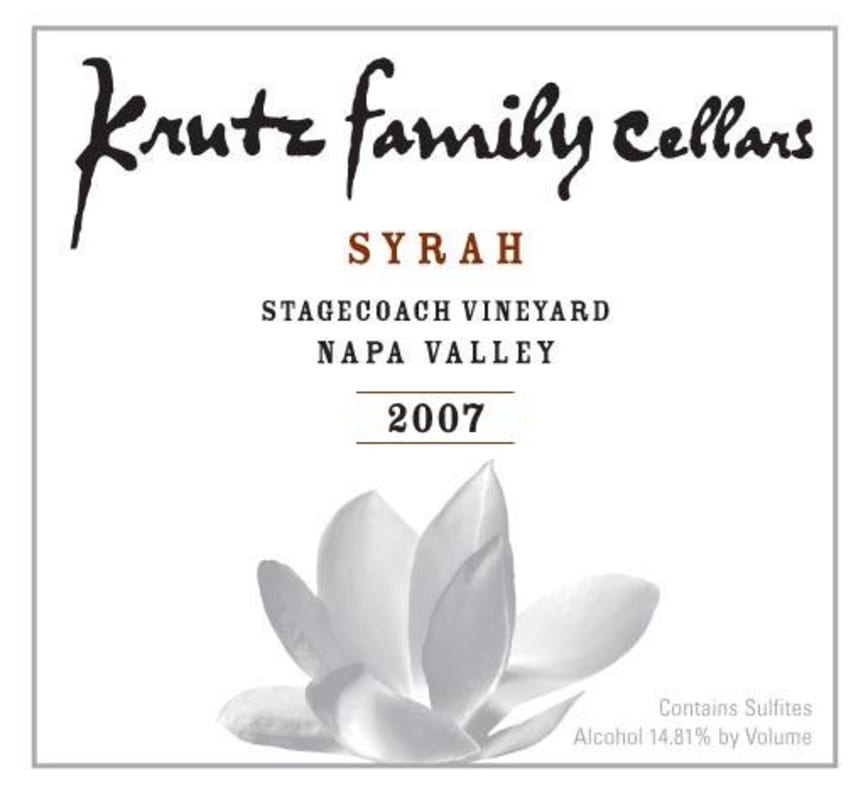Krutz Family Cellars Stagecoach Vineyard Syrah 2007 Front Label