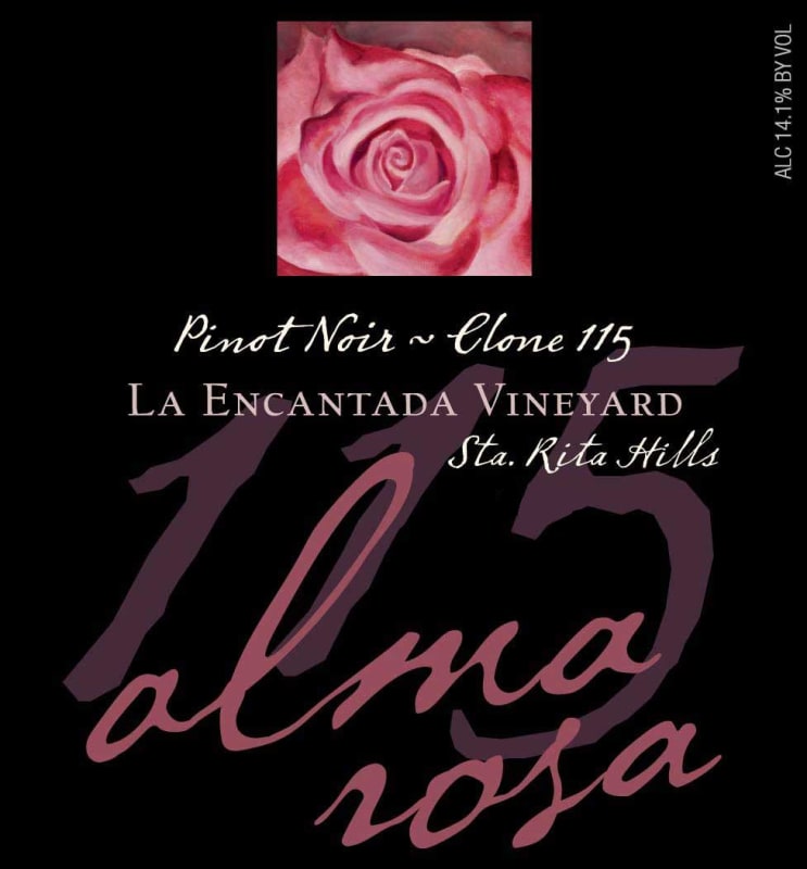 Alma Rosa Clone 115 La Encantada Vineyard Pinot Noir 2014 Front Label