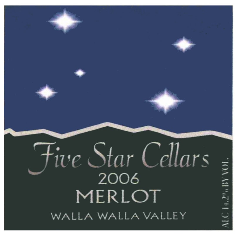 Five Star Cellars Merlot 2006 Front Label