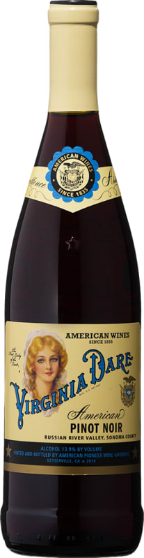 Virginia Dare Winery Pinot Noir 2018 Front Bottle Shot