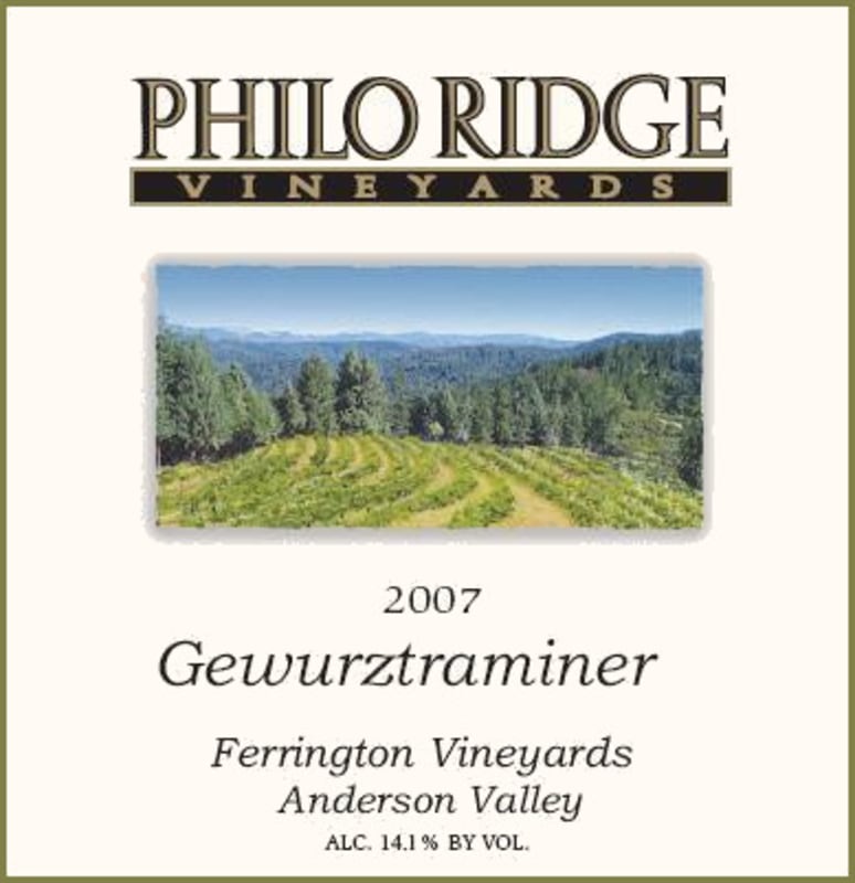 Philo Ridge Vineyards Ferrington Gewurztraminer 2007 Front Label