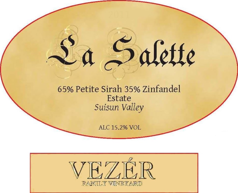 Vezer Family Vineyards La Salette 2013 Front Label