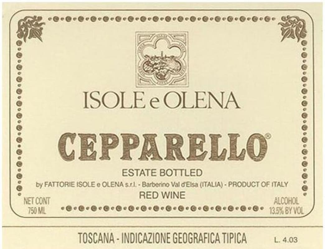 Isole e Olena Cepparello 2005 Front Label