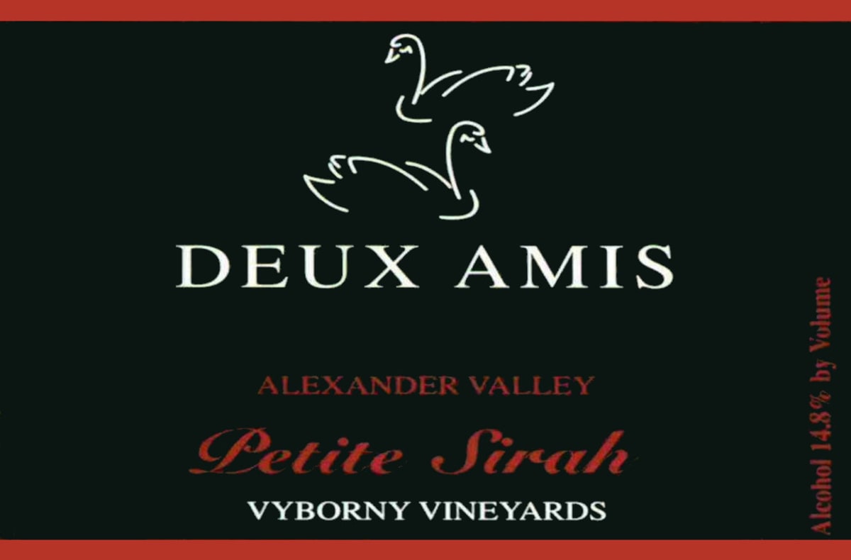 Deux Amis Vyborny Vineyard Petite Sirah 2014 Front Label