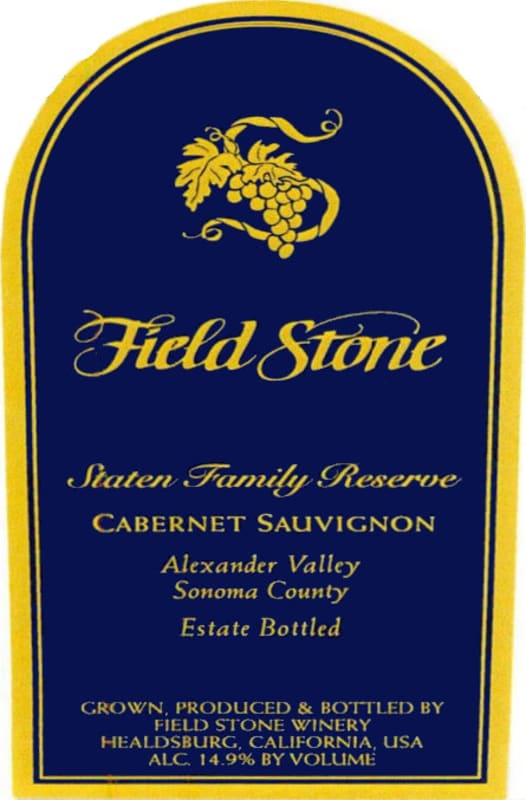 Field Stone Staten Family Reserve Cabernet Sauvignon 2004 Front Label