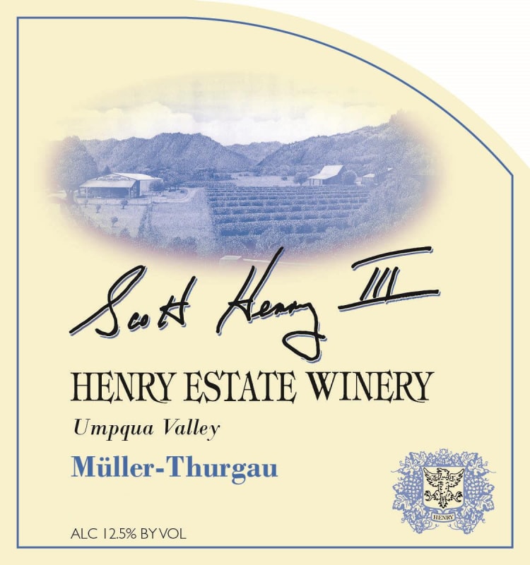 Henry Estate Muller Thurgau 2016 Front Label