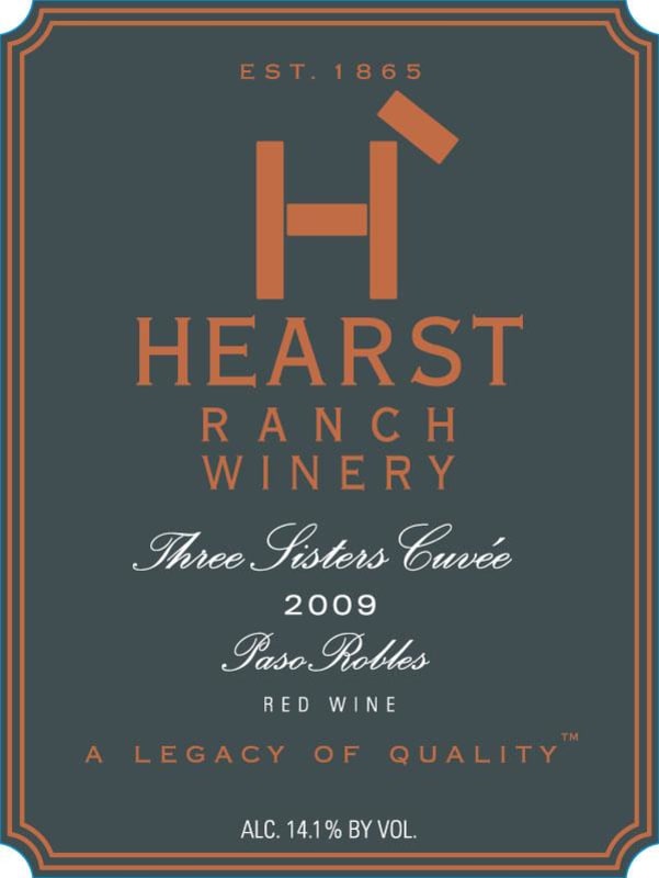 Hearst Ranch Three Sister Cuvee Red 2009 Front Label