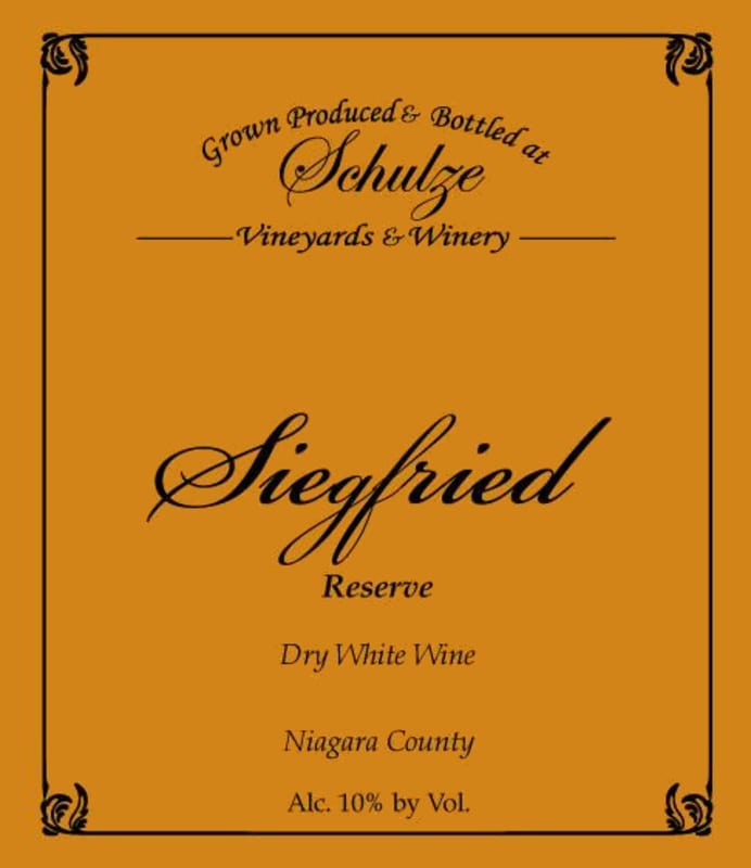 Schulze Vineyards and Winery Siegfried Reserve 2014 Front Label