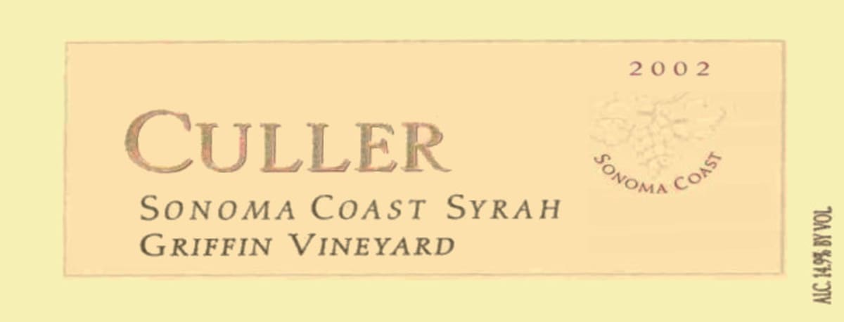 Culler Wines Griffins Lair Vineyard Syrah 2002 Front Label