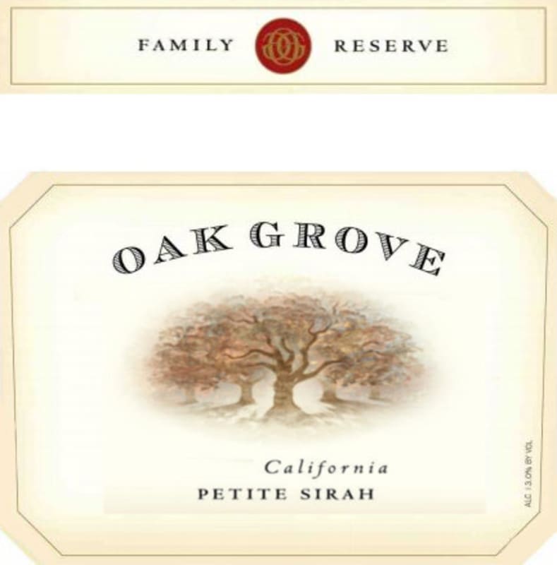 Oak Grove Family Reserve Petite Sirah 2015 Front Label