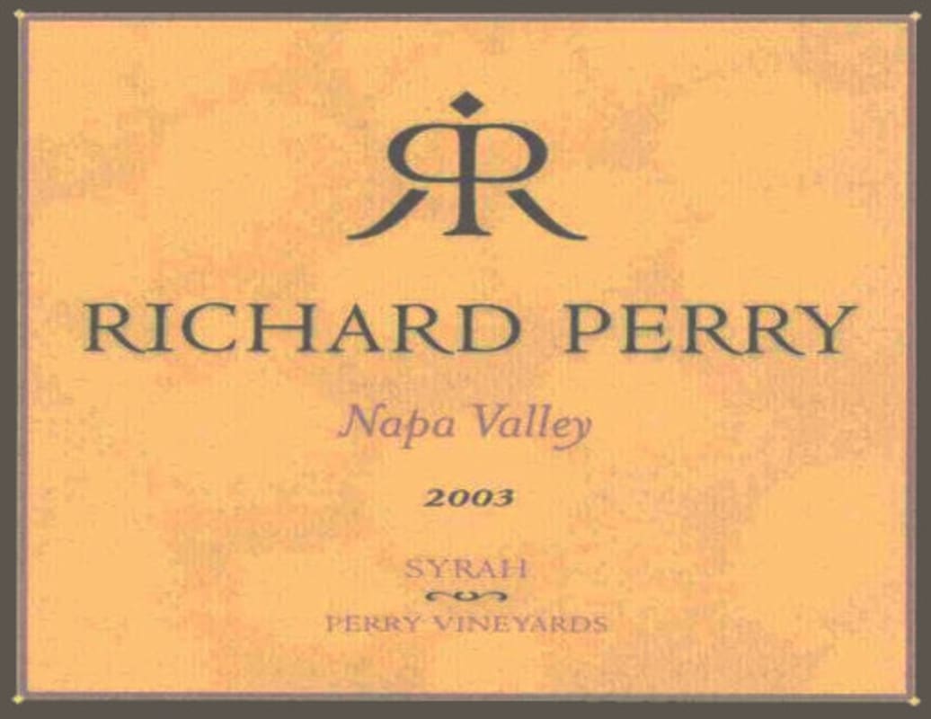 Richard Perry Wines Syrah 2003 Front Label