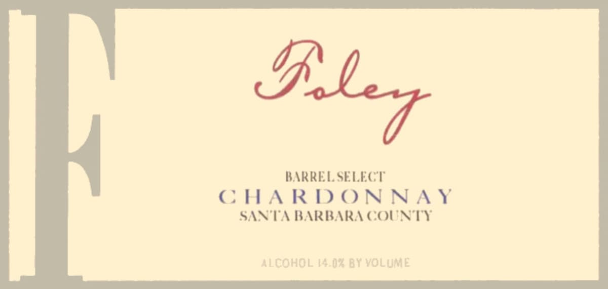 Foley Estate Winery Barrel Select Chardonnay 2001 Front Label