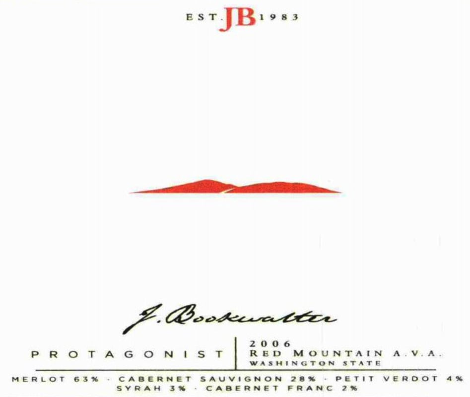 J. Bookwalter Protagonist Red 2006 Front Label