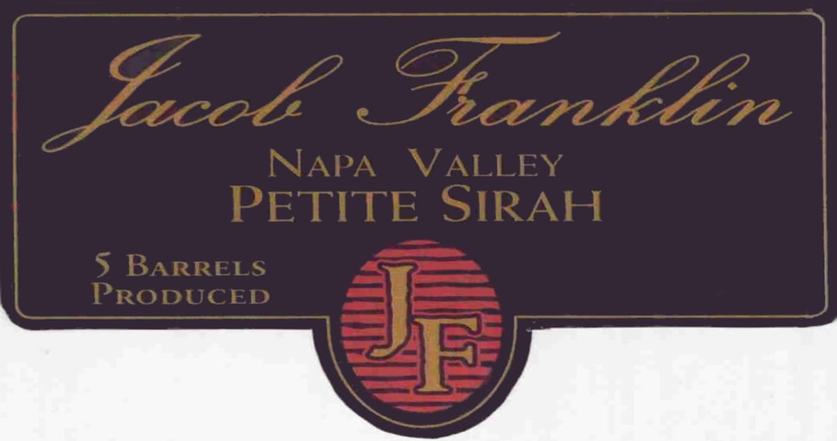 Elyse Jacob Franklin Hayne Vineyard Petite Sirah 2000 Front Label