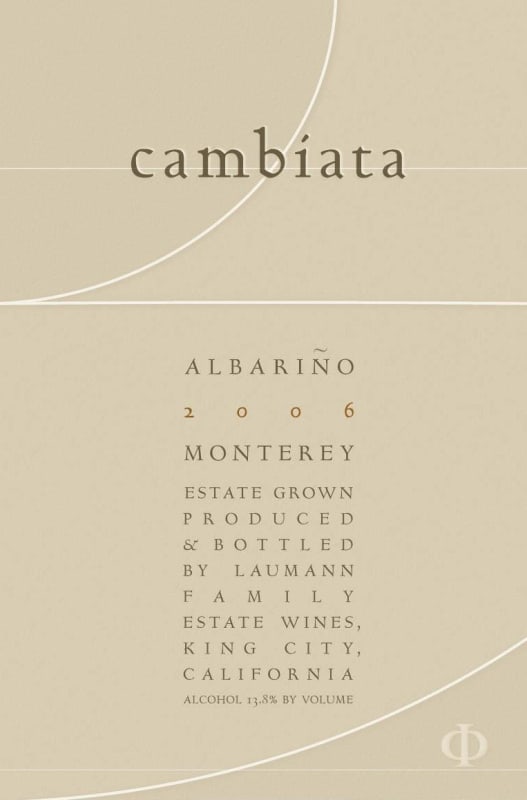 Cambiata Winery Albarino 2006 Front Label