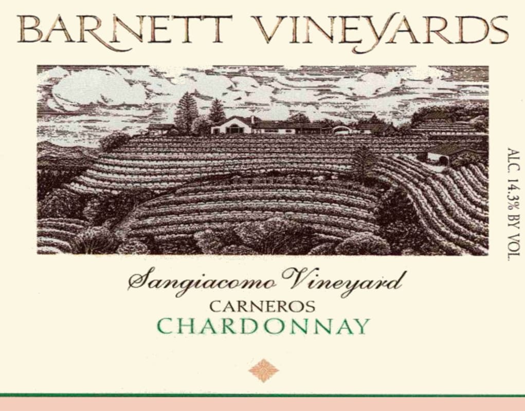Barnett Vineyards Sangiacomo Vineyard Chardonnay 2011 Front Label