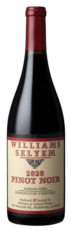 Williams Selyem Ferrington Vineyard Pinot Noir 2020 Front Bottle Shot