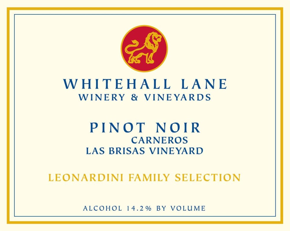 Whitehall Lane Las Brisas Vineyard Pinot Noir 2015 Front Label