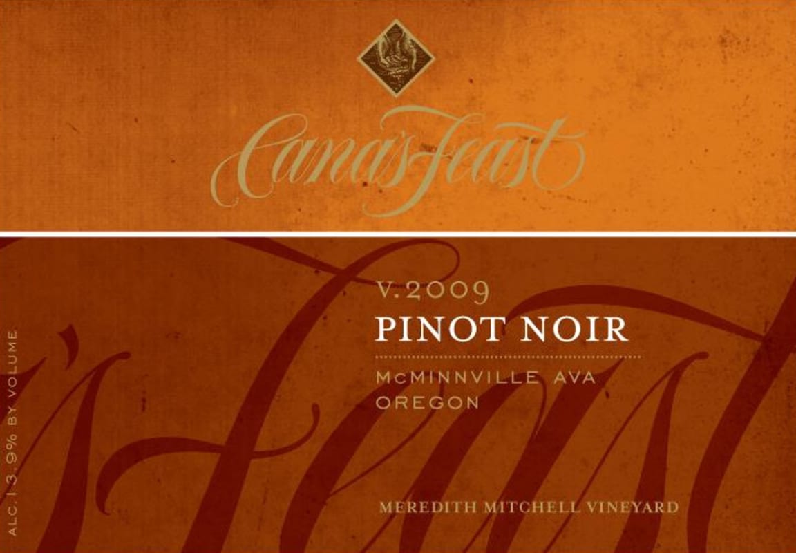 Cana's Feast Winery Meredith Mitchell Vineyard Pinot Noir 2009 Front Label