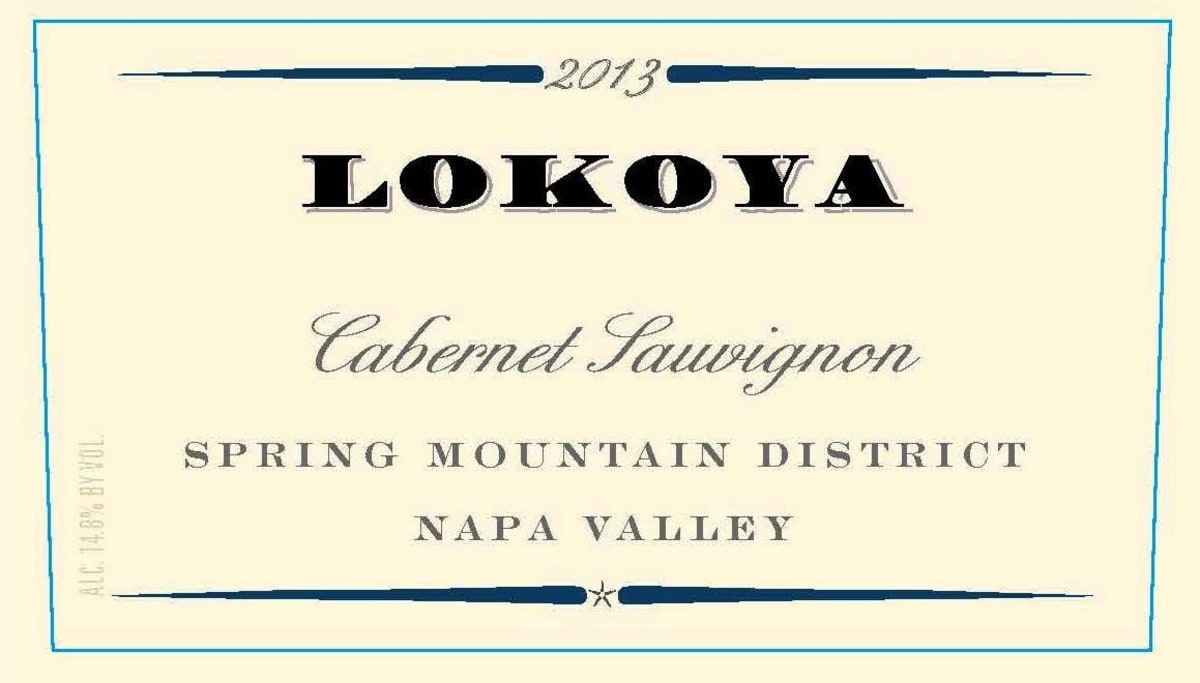Lokoya Spring Mountain District Cabernet Sauvignon 2013 Front Label
