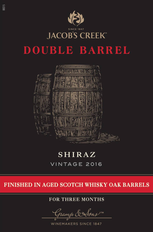 Jacob's Creek Double Barrel Shiraz 2016 Front Label