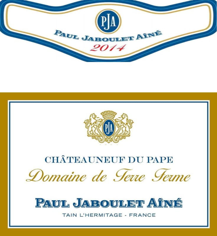 Jaboulet Chateauneuf-du-Pape Domaine de Terre Ferme Blanc 2014 Front Label