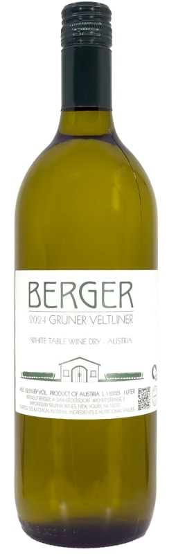 Berger Gruner Veltliner (1 Liter) 2025 Front Bottle Shot