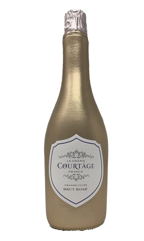 Le Grand Courtage Rose Brut Gold Sleeve Front Bottle Shot