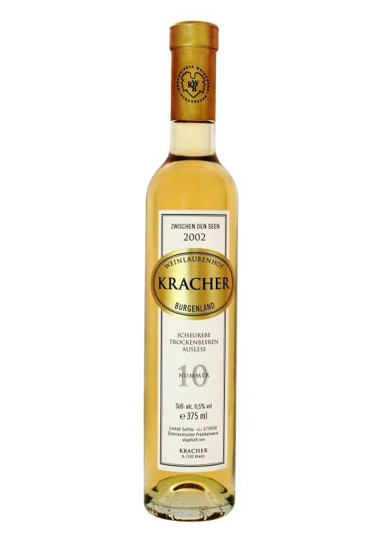 Kracher Scheurebe Zwischen Den Seen Trockenbeerenauslese No. 10 (375ML half-bottle) 2002 Front Bottle Shot
