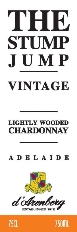 d'Arenberg The Stump Jump Light Wooded Chardonnay 2009 Front Label