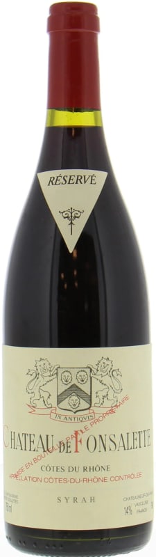 Chateau Rayas Fonsalette Cotes du Rhone Cuvee Syrah Reserve 2006 Front Bottle Shot