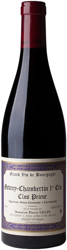 Pierre Gelin Gevrey-Chambertin Clos Prieur premier Cru 2015 Front Bottle Shot