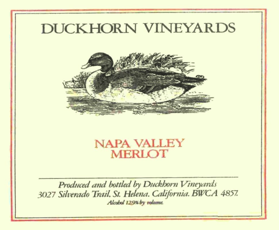 Duckhorn Napa Valley Merlot 1984 Front Label