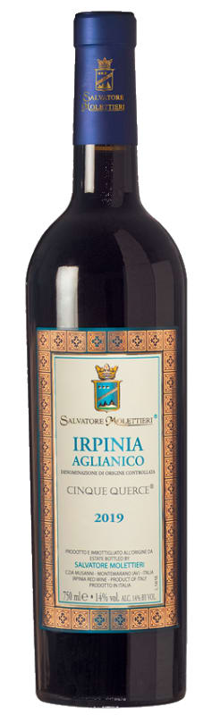 Salvatore Molettieri Cinque Querce Irpinia Aglianico 2019 Front Bottle Shot