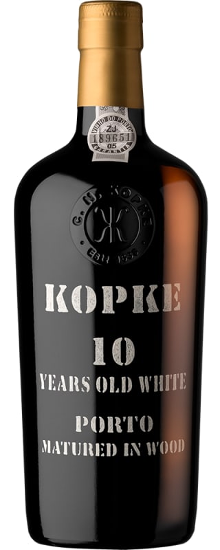 Kopke 10 Year White Port Front Bottle Shot