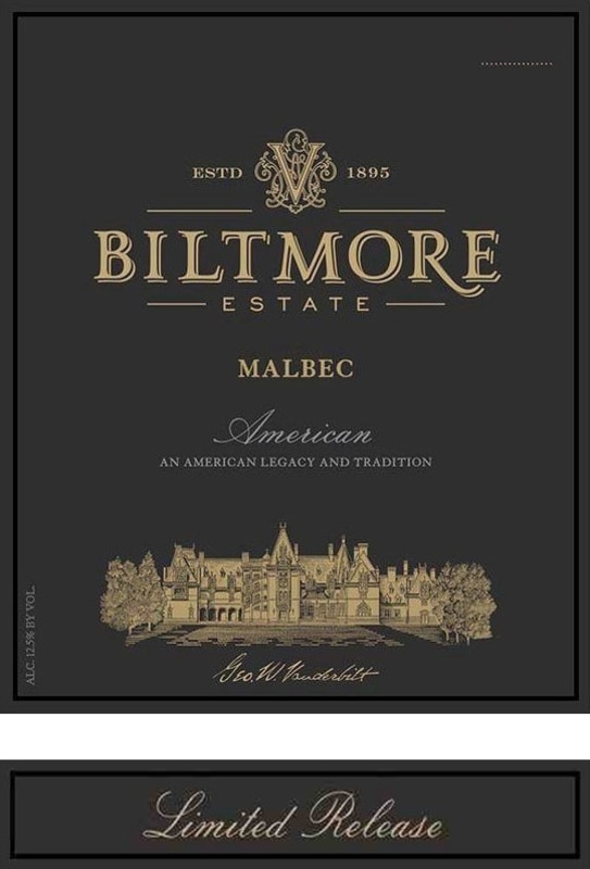 Biltmore Estate Malbec 2013 Front Label