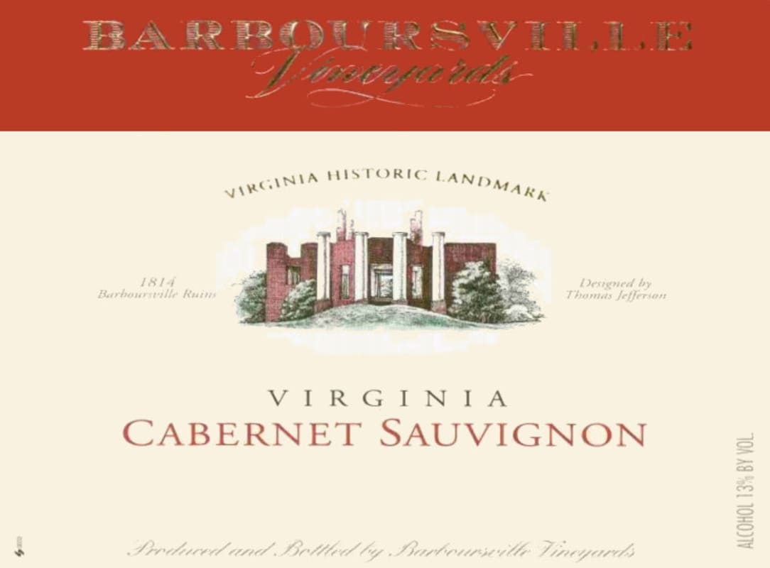Barboursville Cabernet Sauvignon 2015 Front Label