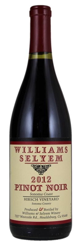 Williams Selyem Hirsch Pinot Noir 2012 Front Bottle Shot
