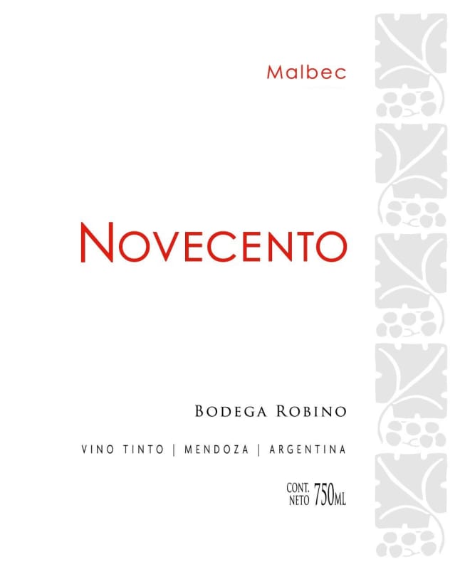 Bodega Dante Robino Novecento Malbec 2007 Front Label