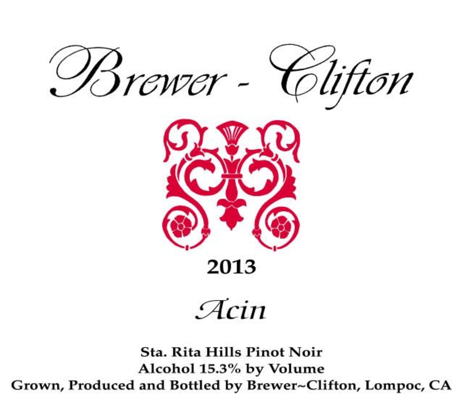 Brewer-Clifton Acin Pinot Noir 2013 Front Label
