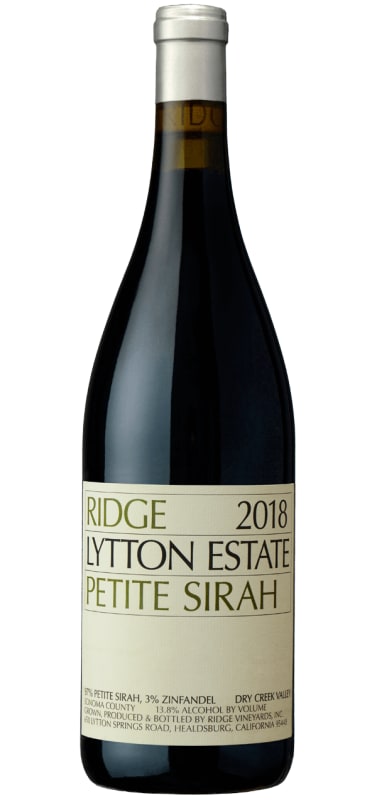 Ridge Lytton Estate Petite Sirah 2018 Front Bottle Shot