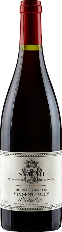 Vincent Paris Vin de Pays Collines Rhodaniennes Syrah 2023 Front Bottle Shot