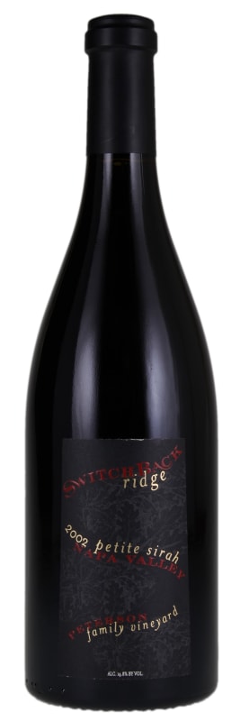 Switchback Ridge Peterson Family Vineyard Petite Sirah 2002 Front Bottle Shot