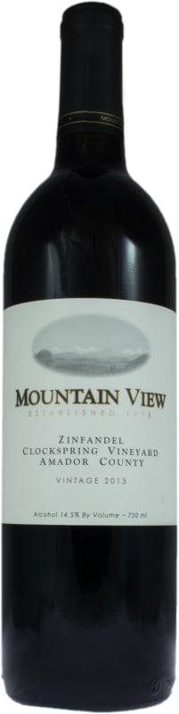 Mountain View Winery Clockspring Zinfandel 2013 Front Bottle Shot