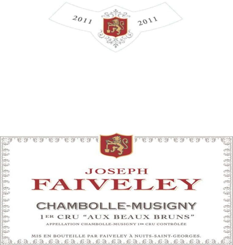 Faiveley Chambolle-Musigny Aux Beaux Bruns Premier Cru 2011 Front Label