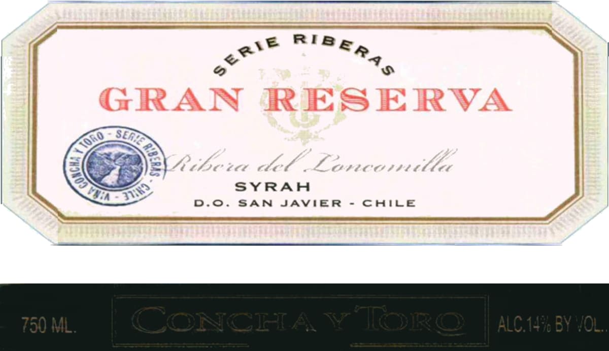 Concha y Toro Serie Riberas Gran Reserva Syrah 2010 Front Label
