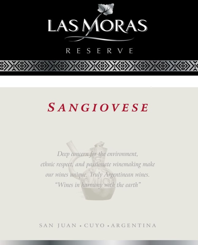 Finca Las Moras Reserve Sangiovese 2015 Front Label
