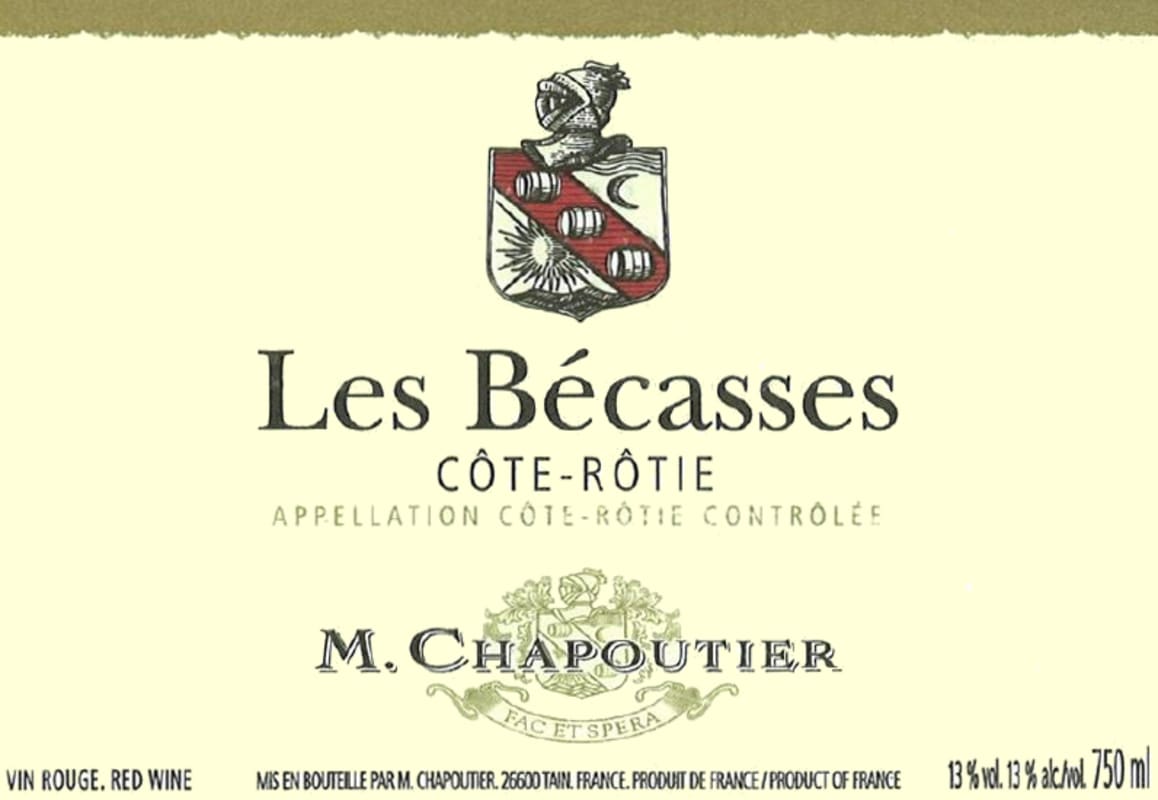 M. Chapoutier Cote Rotie Les Becasses 2007 Front Label